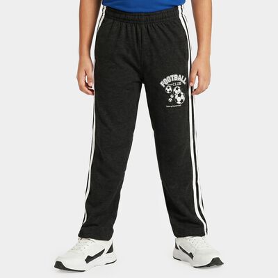Boys Black Straight Fit Football Print Pyjama