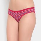 Printed Cotton Panty, Fuchsia, small image number null