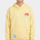 Boys Yellow Hoodie Neck Graphic Print Sweatshirt, Yellow, small