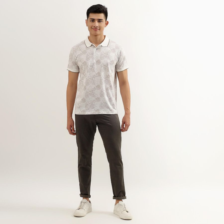 Men's Cross Pocket Slim Fit Casual Trousers , Olive, large image number null