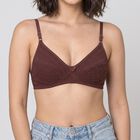 Women's Brown V-Neck Bralette Bra, Brown, small