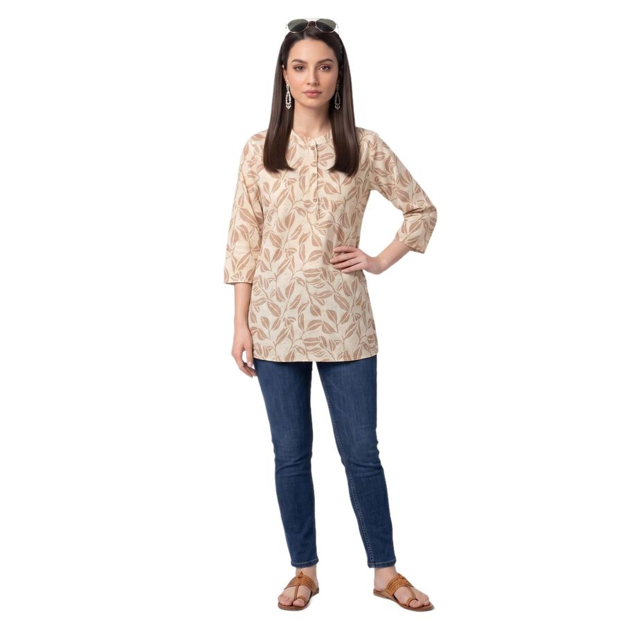 Women's Light Pink Cotton Kurti, Light Pink, large