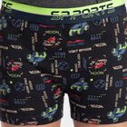 Boys' Navy Blue Regular Fit Printed Trunks, नेवी ब्लू, small