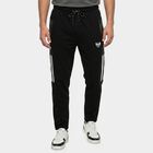 Men's Black Straight Fit Track Pants, काला, small