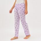 Women's Soft Lavender Butterfly Print Elastic Waist Pyjama, Lilac, small image number null
