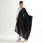 Women's Jet Black Cotton Blend Solid Dupatta, Black, small image number null