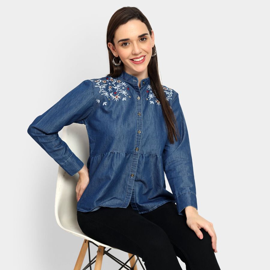 Ladies' Shirt, Mid Blue, large image number null