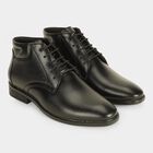 Men's Black Lace-Up Derby Formal Shoes, काला, small