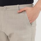 Men's Slim Fit Casual Trousers, Light Grey, small