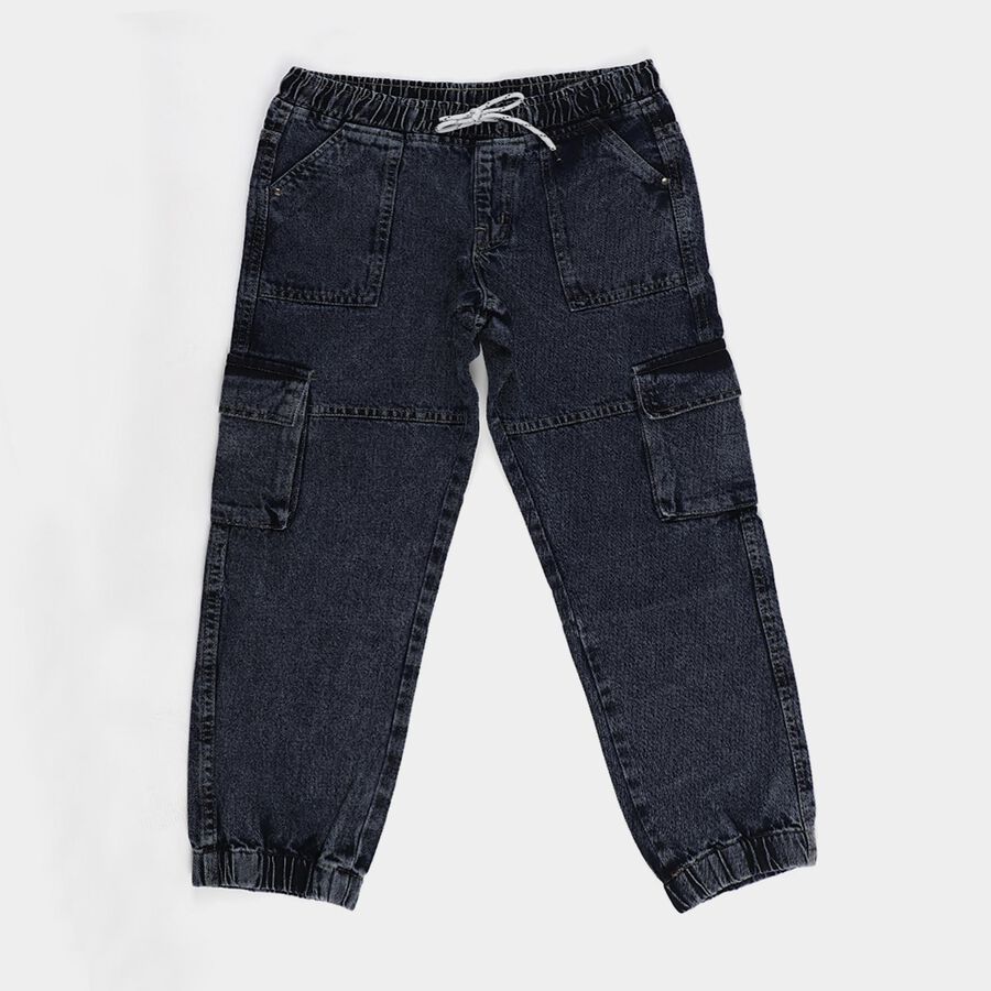 Boys' Jeans, गहरा ग्रे, large