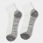 Men's Black and Gray Ankle-Length Striped Socks Pack of 3, हल्का ग्रे, small image number null