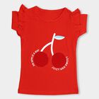 Girls' 100% Cotton T-Shirt , Red, small image number null