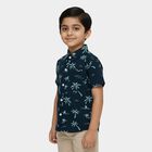 Boys' Navy Blue Cotton Half Sleeve Classic Collar Casual Shirt, नेवी ब्लू, small