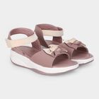 Girls' Beige Velcro Strap Strappy Sandals, गहरा पीला, small