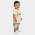 Infants' Light Green 100% Cotton Crew Neck Graphic Print Baba Suit, Light Green, small