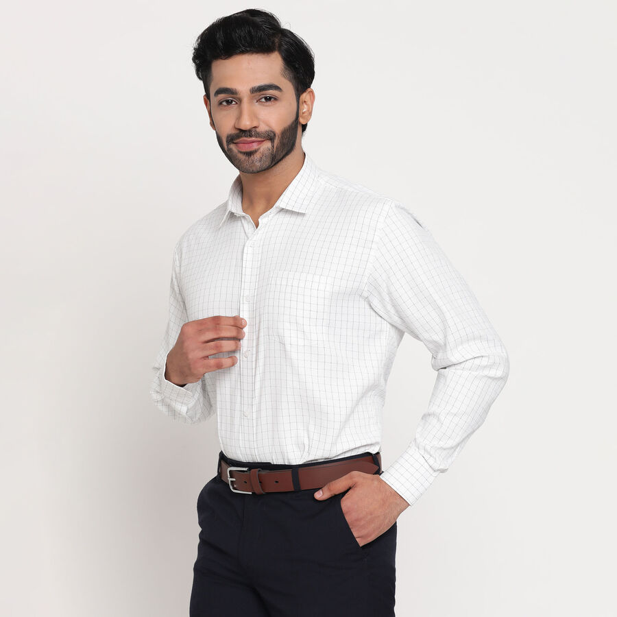 Checks Formal Shirt, White, large image number null