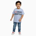 Boys Light Blue Round Neck Casual T-Shirt, हल्का नीला, small image number null