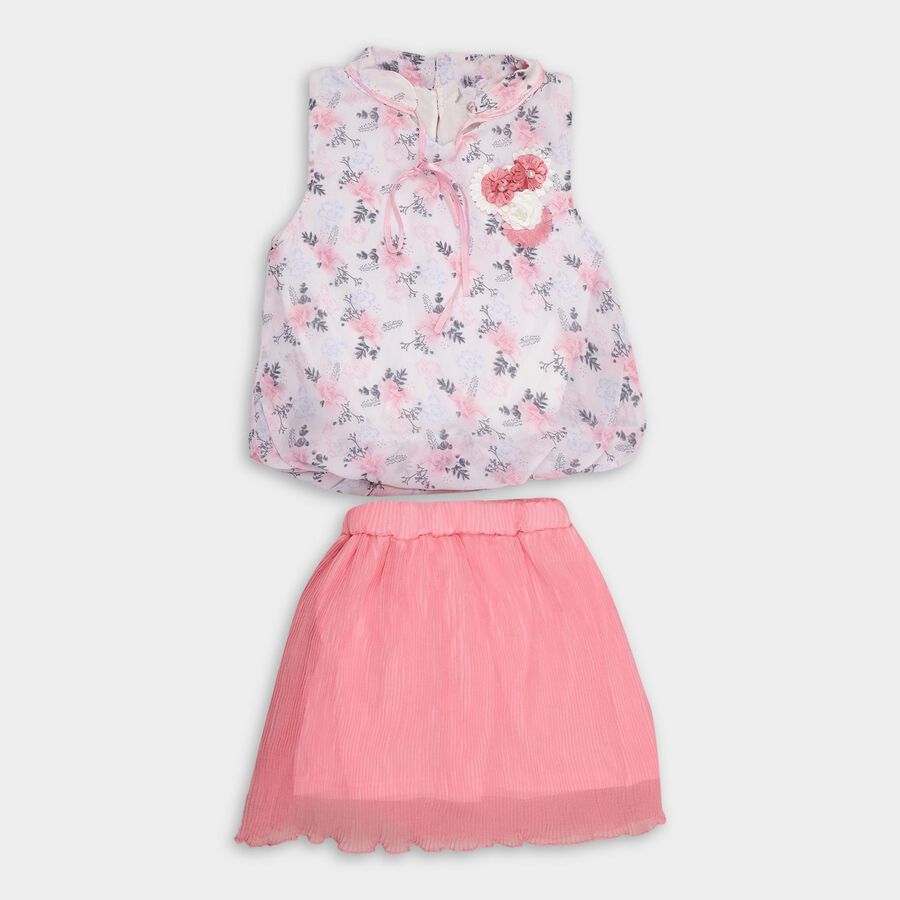 Girls' Top Skirt , गुलाबी, large image number null