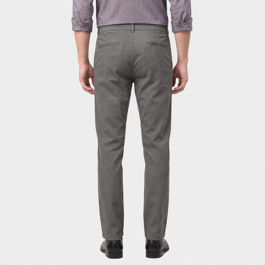 Men's Light Blue Slim Fit Textured Chino Trousers, Light Blue, large