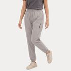 Women's Grey Jogger Fit Solid Track Pants, हल्का ग्रे, small