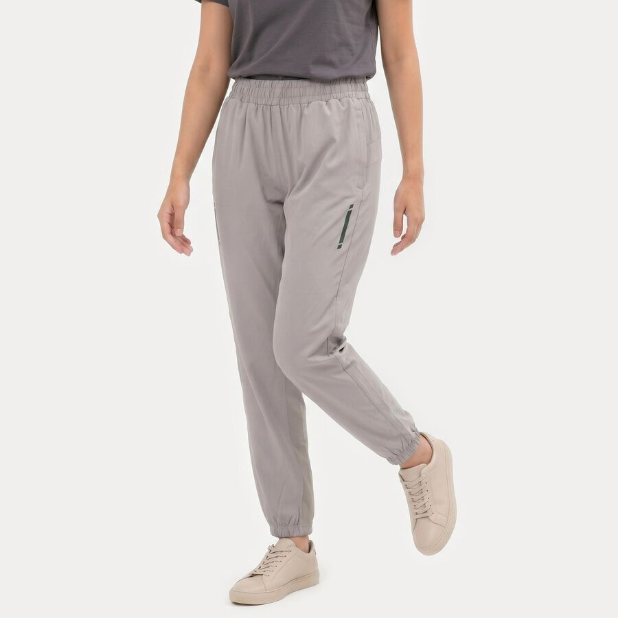 Women's Grey Jogger Fit Solid Track Pants, हल्का ग्रे, large