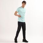 Men's Bright Aqua Crew Neck Slim Fit T-Shirt, एक्वा, small image number null