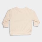 Infants Soft Beige Crew Neck Casual Sweatshirt, Beige, small image number null