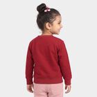 Girls' Maroon Crew Neck Pullover Sweatshirt, Maroon, small