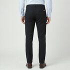 Men's Black Slim Fit Casual Trousers, काला, small