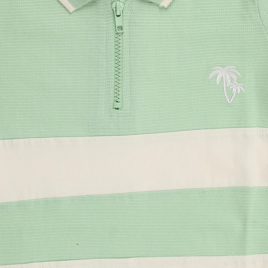 Boys' 100% Cotton Half Sleeves T-Shirt, Light Green, large image number null