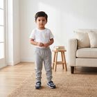 Boys Grey Striped Long Johns Thermal, Melange Light Grey, small