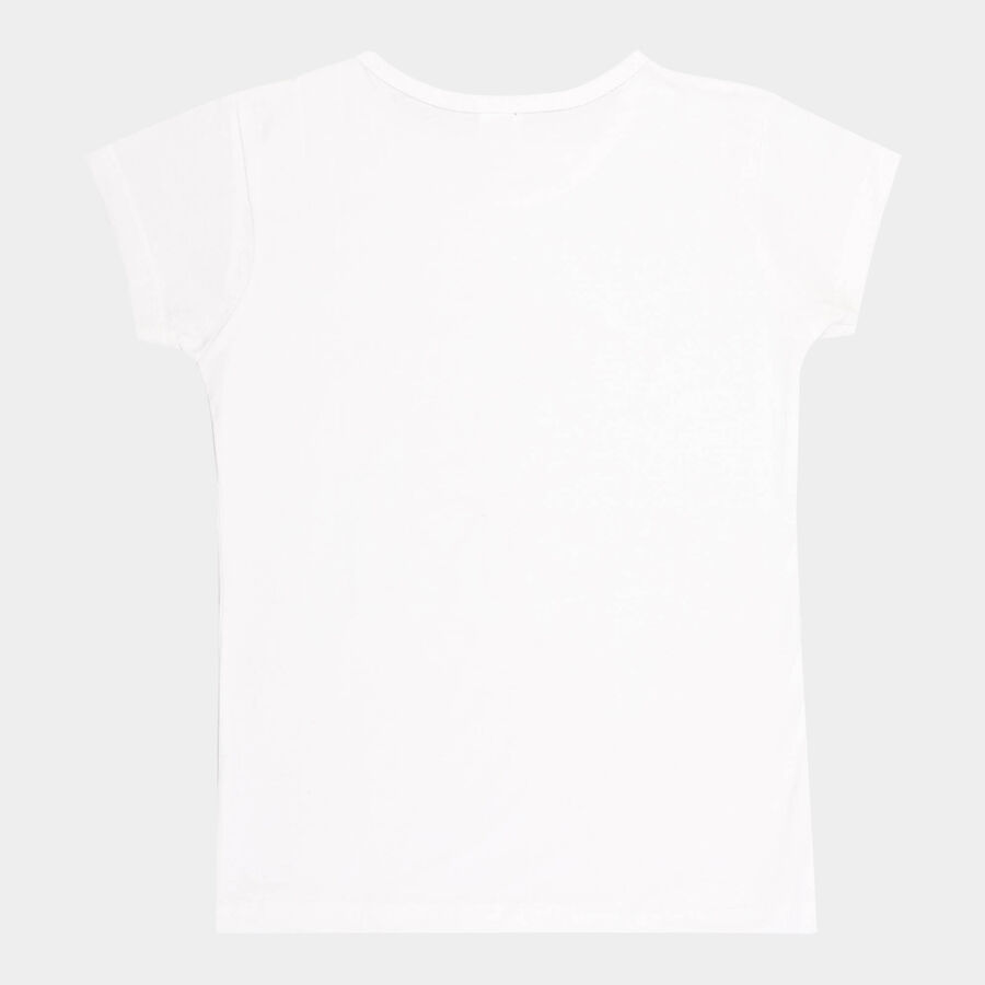 Girls Cotton T-Shirt, White, large image number null