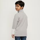 Boys Light Grey Half Zip Casual Sweatshirt, हल्का ग्रे, small image number null