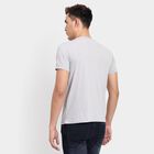 Men's Round Neck Half Sleeves T-Shirt, Light Grey, small