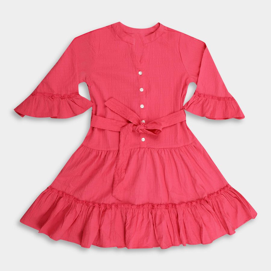 Girls' Dress , Fuchsia, large image number null