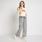 Ladies' Round Neck T-Shirt , Beige, small