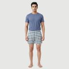 Men's White Relaxed Fit Checked Boxers, सफ़ेद, small