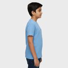 Boys Midnight Blue Cotton Round Neck Casual Half Sleeve T-Shirt, Mid Blue, small