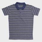 Boys Deep Midnight Navy Blue Crew Neck Casual Half Sleeve T-Shirt, Navy Blue, small