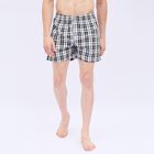 Men's Black And White Checked Elastic Waist Boxers, Black, small image number null