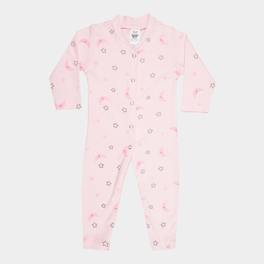 Infants Printed Cotton Bodysuit, Pink, large image number null