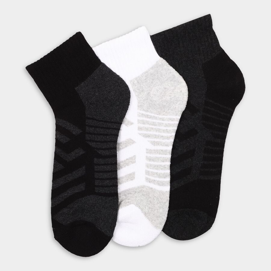 Men's Socks (Pack of 3), Black, large