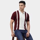 Men's Wine Polo Neck Classic T-Shirt, वाइन, small