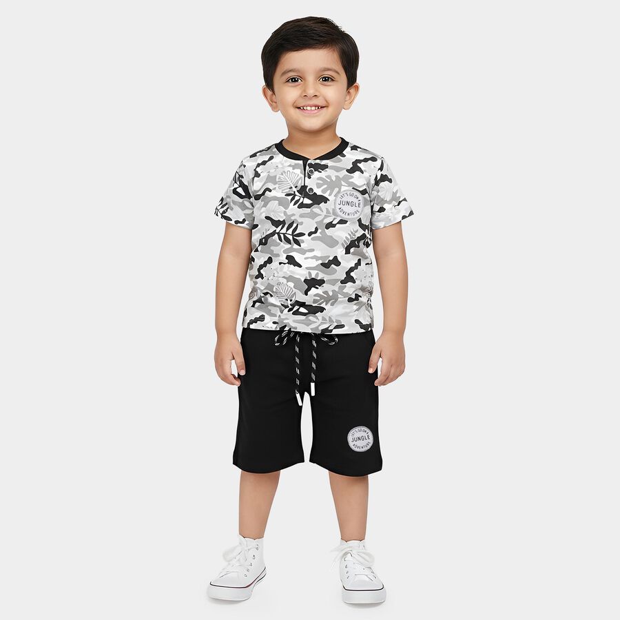 Boys' Knit Baba Suit, हल्का ग्रे, large