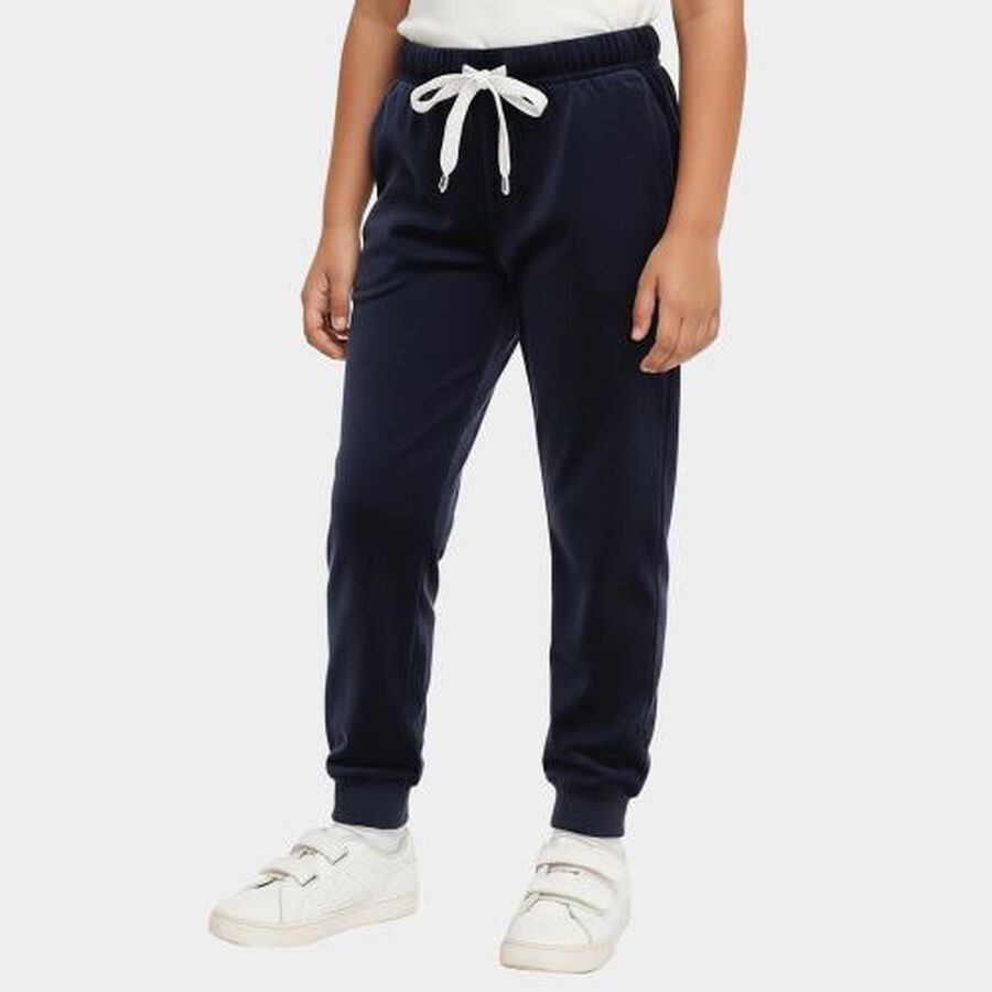 Girls' Deep Navy Blue Elastic Waist Winter Pyjama, नेवी ब्लू, large image number null