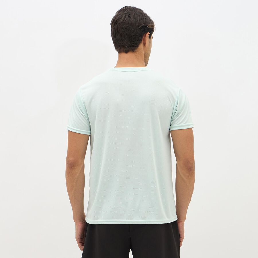 Men's Light Mint Green Crew Neck Graphic T-Shirt, हल्का हरा, large image number null