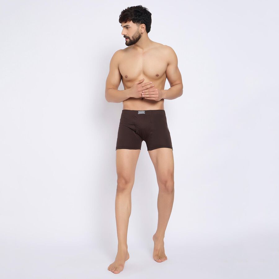 Men's 100% Cotton Trunks , भूरा, large