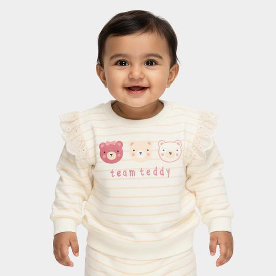 Infants' 100% Cotton Sweatshirt, ऑफ व्हाइट, large image number null