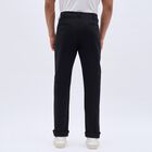 Men's Cross Pocket Slim Fit Casual Trousers, Black, small image number null