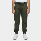 Boys' Light Grey Regular Fit Cargo Jogger Trousers, Dark Grey, small